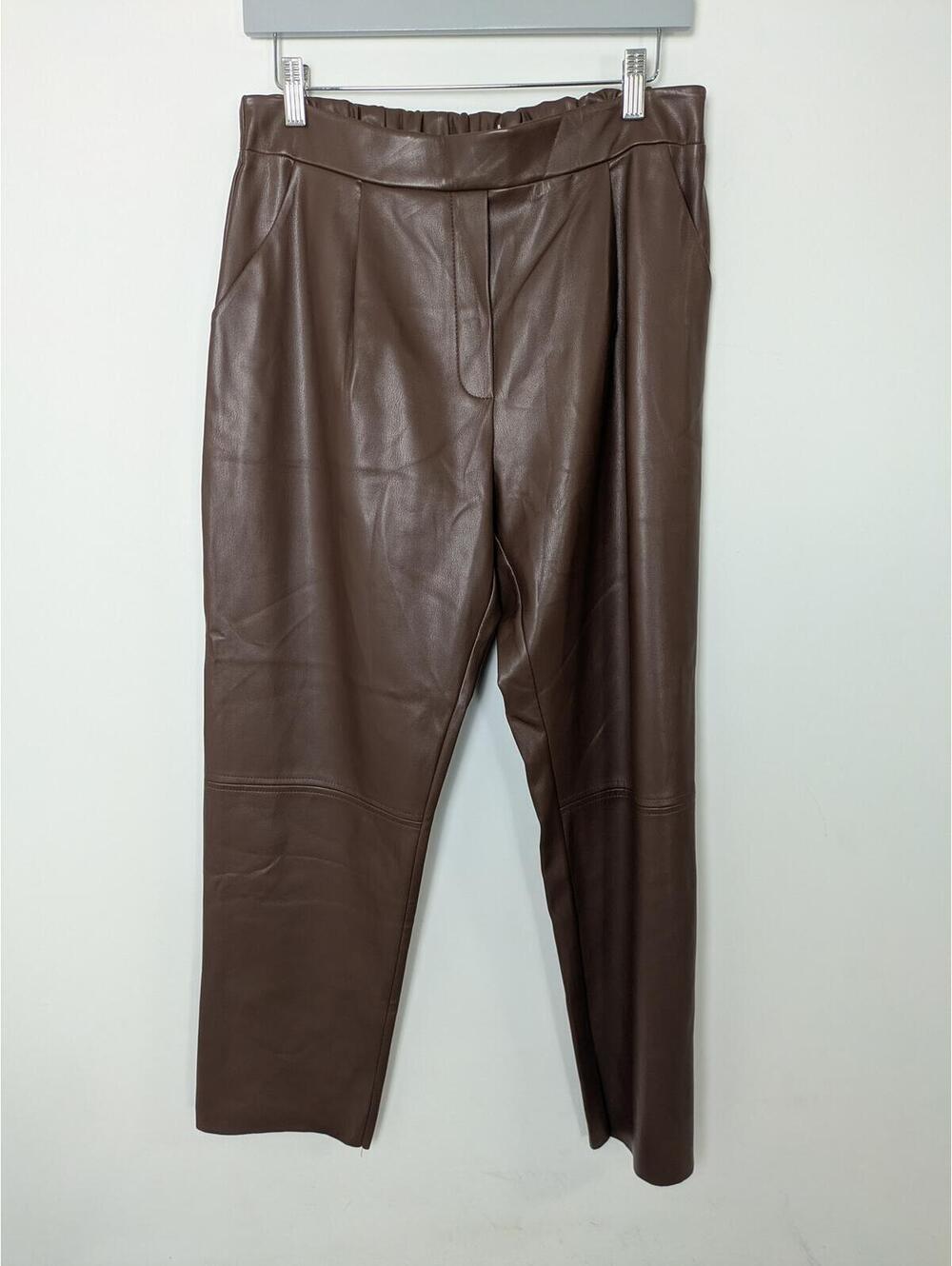 Fushya Women’s Brown Leather Pants Size EU 42